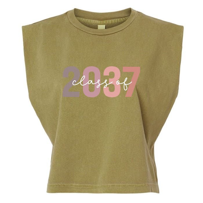 Class Of 2037 Grow With Me First Day Of School Graduation Garment-Dyed Women's Muscle Tee