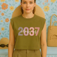 Class Of 2037 Grow With Me First Day Of School Graduation Garment-Dyed Women's Muscle Tee