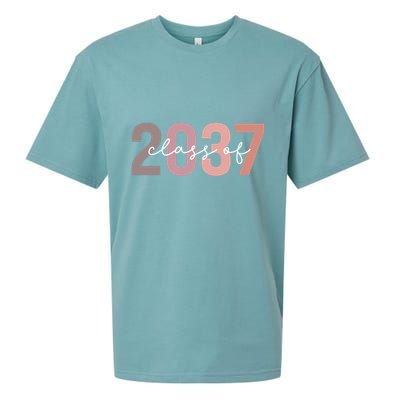 Class Of 2037 Grow With Me First Day Of School Graduation Sueded Cloud Jersey T-Shirt