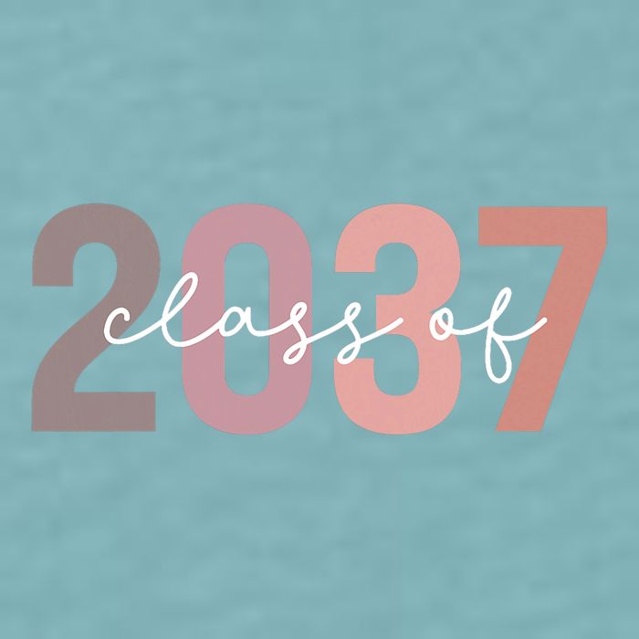 Class Of 2037 Grow With Me First Day Of School Graduation Sueded Cloud Jersey T-Shirt