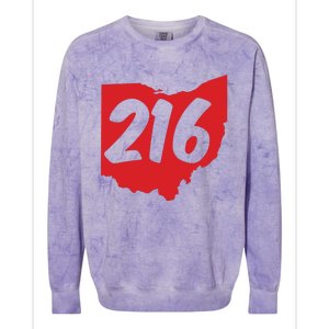 Cleveland Ohio 216 Area Code Colorblast Crewneck Sweatshirt