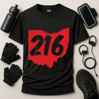 Cleveland Ohio 216 Area Code Cooling Performance Crew T-Shirt