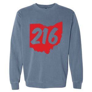 Cleveland Ohio 216 Area Code Garment-Dyed Sweatshirt