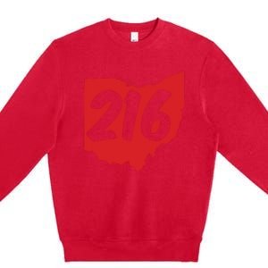 Cleveland Ohio 216 Area Code Premium Crewneck Sweatshirt