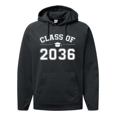 Class Of 2036 Grow With Me First Day Of School Graduation Performance Fleece Hoodie