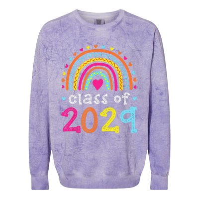 Class Of 2029 Grow With Me First Day Of School Graduation Colorblast Crewneck Sweatshirt