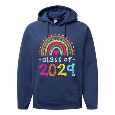 Class Of 2029 Grow With Me First Day Of School Graduation Performance Fleece Hoodie