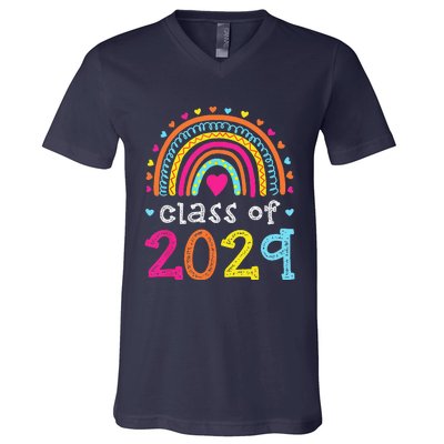 Class Of 2029 Grow With Me First Day Of School Graduation V-Neck T-Shirt