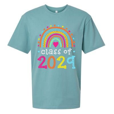 Class Of 2029 Grow With Me First Day Of School Graduation Sueded Cloud Jersey T-Shirt