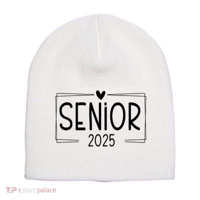 Class Of 2025 Senior 25 High School Graduation Short Acrylic Beanie