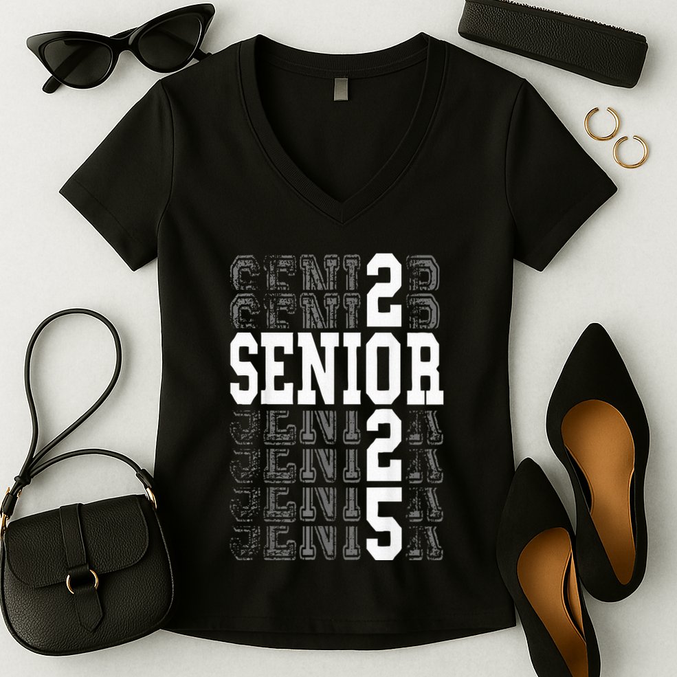 Class Of 2025 Senior 2025 Back To School 2025 Graduation 25 Women's V-Neck T-Shirt