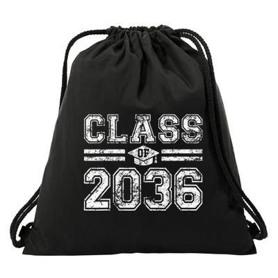 Class Of 2036 Grow With Me Graduation First Day Of School Love Drawstring Bag