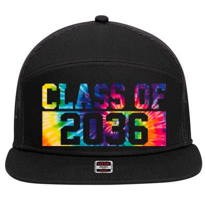 Class Of 2036 Graduation First Day Tie Dye 7 Panel Mesh Trucker Snapback Hat