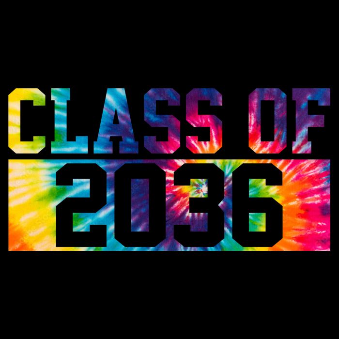 Class Of 2036 Graduation First Day Tie Dye Flexfit Unipanel Trucker Cap