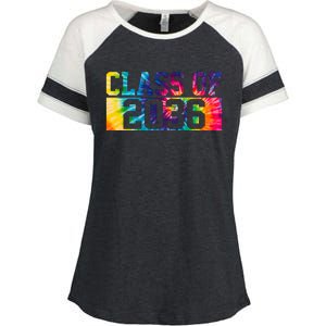 Class Of 2036 Graduation First Day Tie Dye Enza Ladies Jersey Colorblock Tee