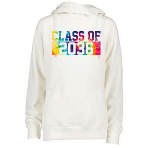 Class Of 2036 Graduation First Day Tie Dye Womens Funnel Neck Pullover Hood