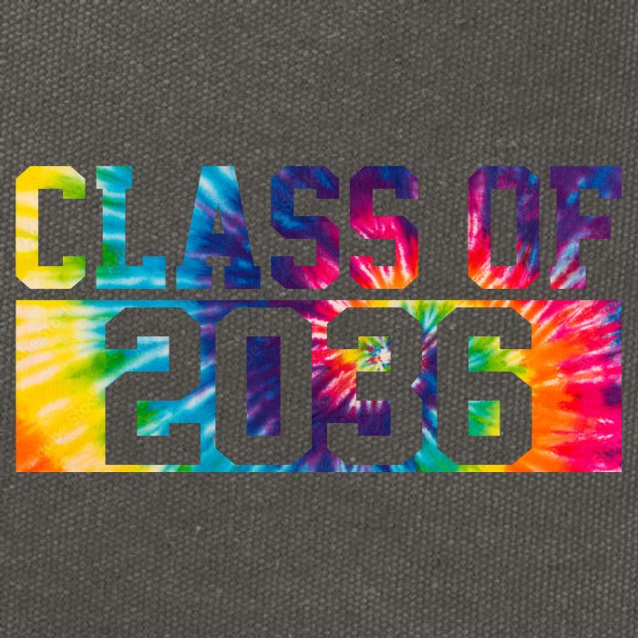 Class Of 2036 Graduation First Day Tie Dye Cotton Canvas Backpack