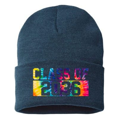 Class Of 2036 Graduation First Day Tie Dye Sustainable Knit Beanie