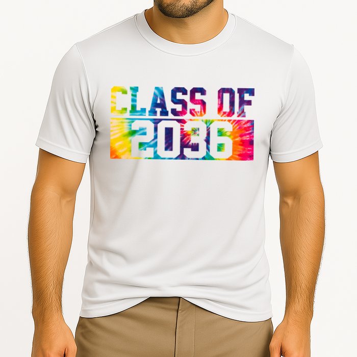 Class Of 2036 Graduation First Day Tie Dye Cooling Performance Crew T-Shirt