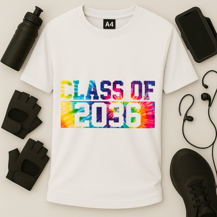Class Of 2036 Graduation First Day Tie Dye Cooling Performance Crew T-Shirt