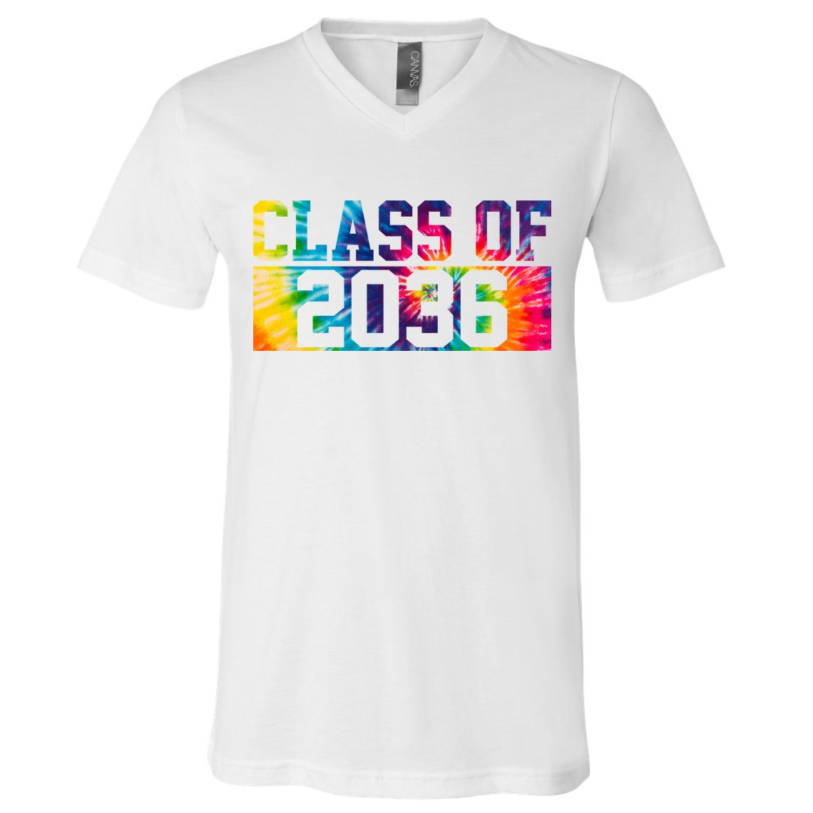 Class Of 2036 Graduation First Day Tie Dye V-Neck T-Shirt