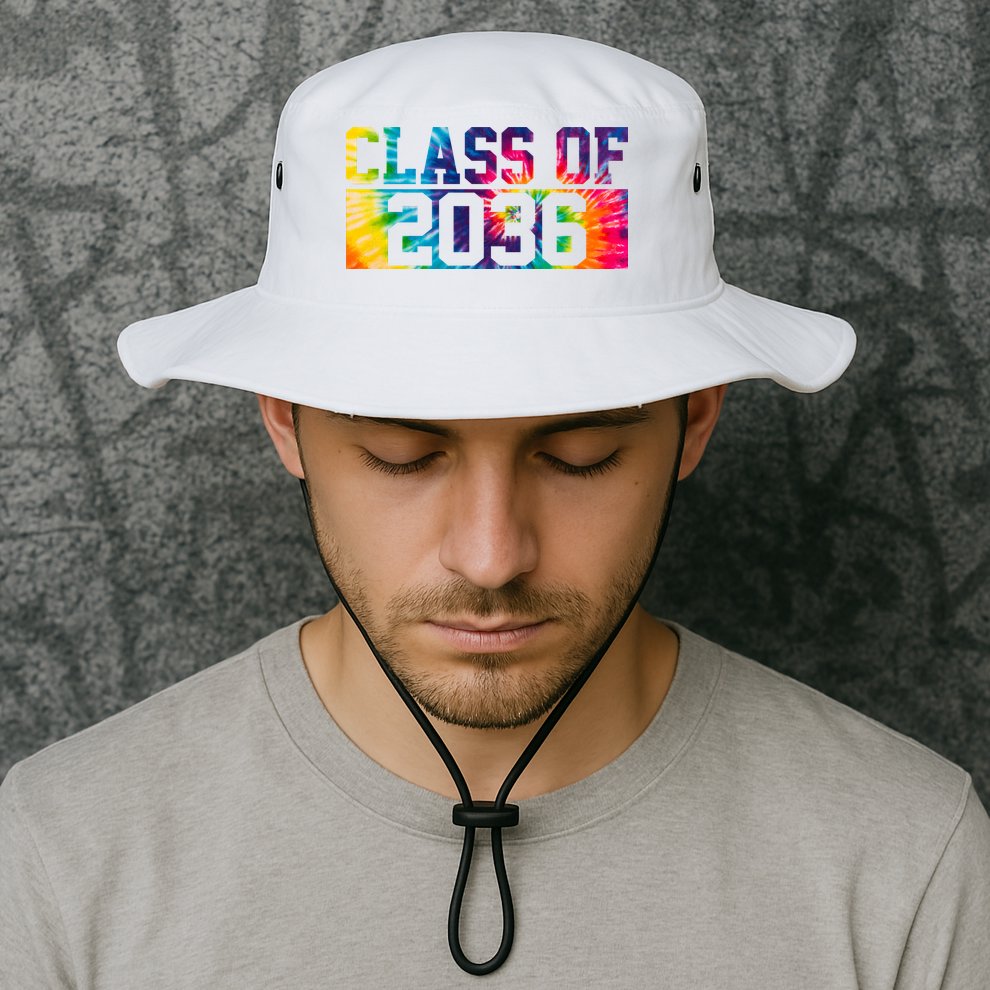 Class Of 2036 Graduation First Day Tie Dye Bucket Hat