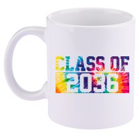 Class Of 2036 Graduation First Day Tie Dye 11oz C Handle Ceramic Mug