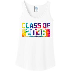 Class Of 2036 Graduation First Day Tie Dye Ladies Essential Tank