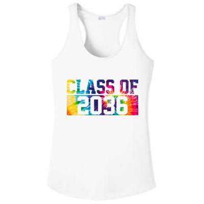 Class Of 2036 Graduation First Day Tie Dye Ladies PosiCharge Competitor Racerback Tank