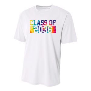 Class Of 2036 Graduation First Day Tie Dye Youth Performance Sprint T-Shirt