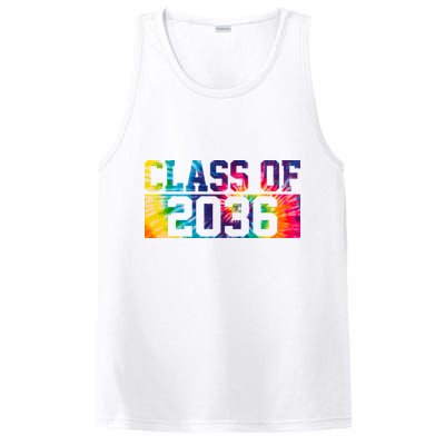 Class Of 2036 Graduation First Day Tie Dye PosiCharge Competitor Tank