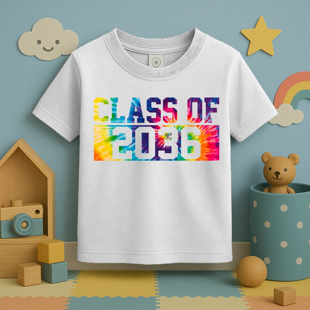 Class Of 2036 Graduation First Day Tie Dye Toddler T-Shirt