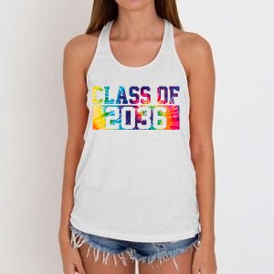 Class Of 2036 Graduation First Day Tie Dye Women's Knotted Racerback Tank