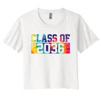 Class Of 2036 Graduation First Day Tie Dye Women's Crop Top Tee