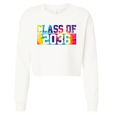 Class Of 2036 Graduation First Day Tie Dye Cropped Pullover Crew