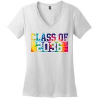 Class Of 2036 Graduation First Day Tie Dye Women's V-Neck T-Shirt