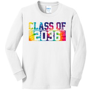 Class Of 2036 Graduation First Day Tie Dye Kids Long Sleeve Shirt