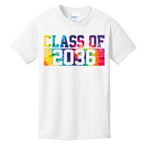 Class Of 2036 Graduation First Day Tie Dye Kids T-Shirt