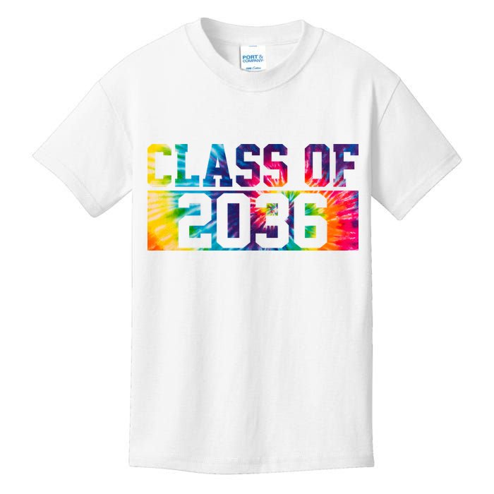 Class Of 2036 Graduation First Day Tie Dye Kids T-Shirt