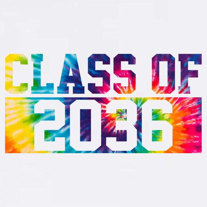 Class Of 2036 Graduation First Day Tie Dye Kids T-Shirt
