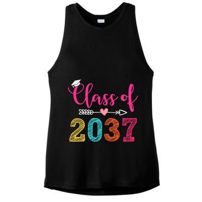 Class Of 2037 Pre K Grow With Me Graduation Ladies PosiCharge Tri-Blend Wicking Tank