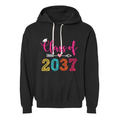 Class Of 2037 Pre K Grow With Me Graduation Garment-Dyed Fleece Hoodie