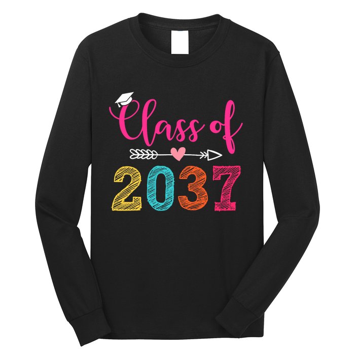 Class Of 2037 Pre K Grow With Me Graduation Long Sleeve Shirt