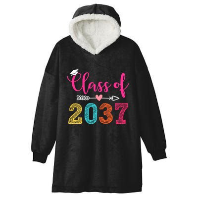 Class Of 2037 Pre K Grow With Me Graduation Hooded Wearable Blanket
