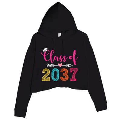 Class Of 2037 Pre K Grow With Me Graduation Crop Fleece Hoodie