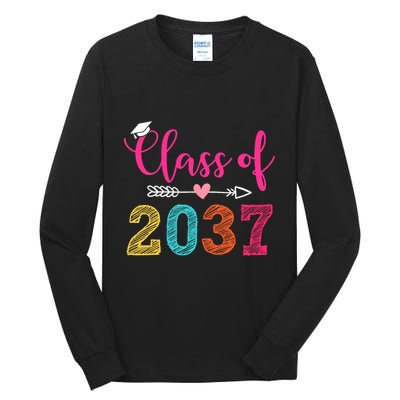 Class Of 2037 Pre K Grow With Me Graduation Tall Long Sleeve T-Shirt