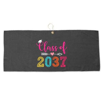 Class Of 2037 Pre K Grow With Me Graduation Large Microfiber Waffle Golf Towel