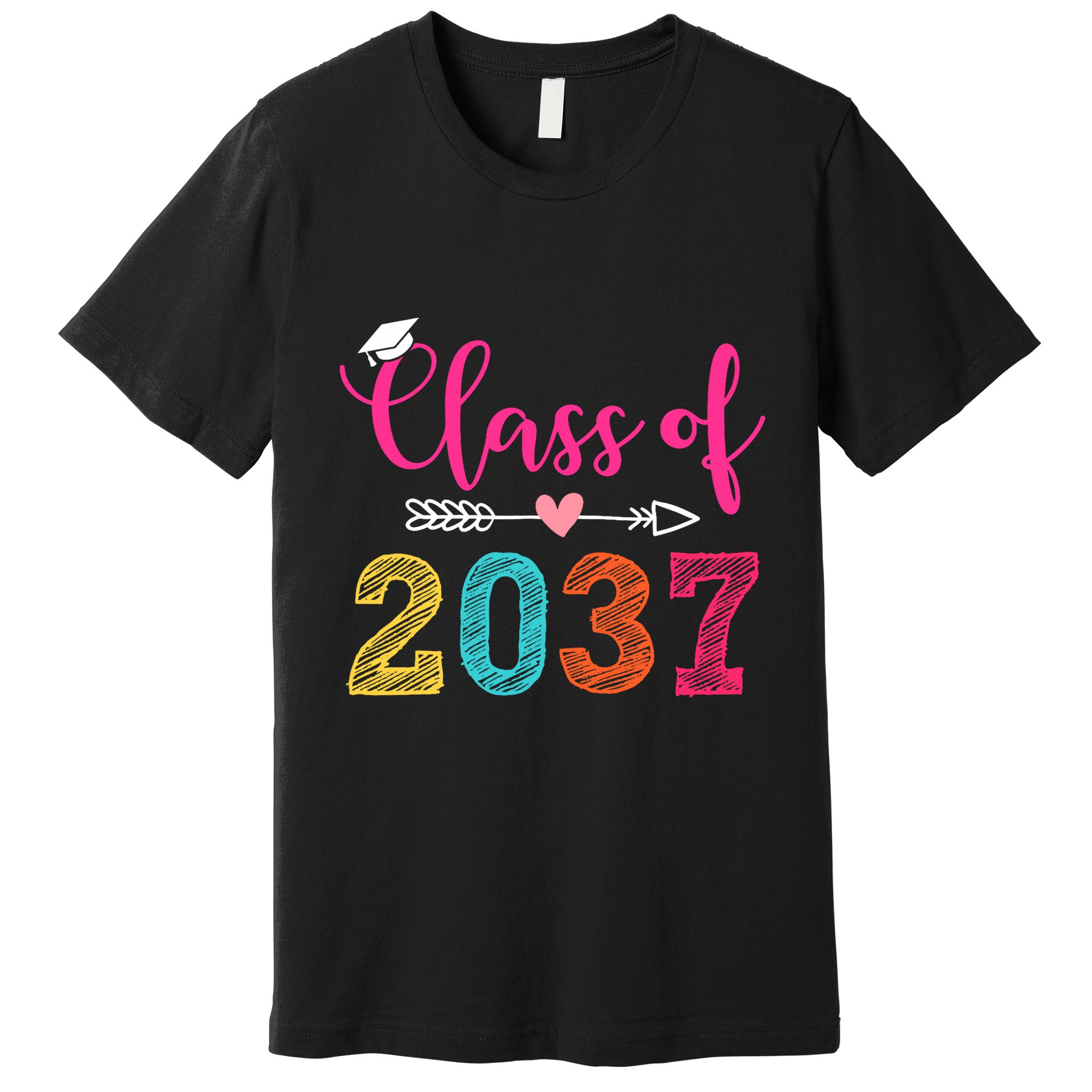 Class Of 2037 Pre K Grow With Me Graduation Premium T-Shirt