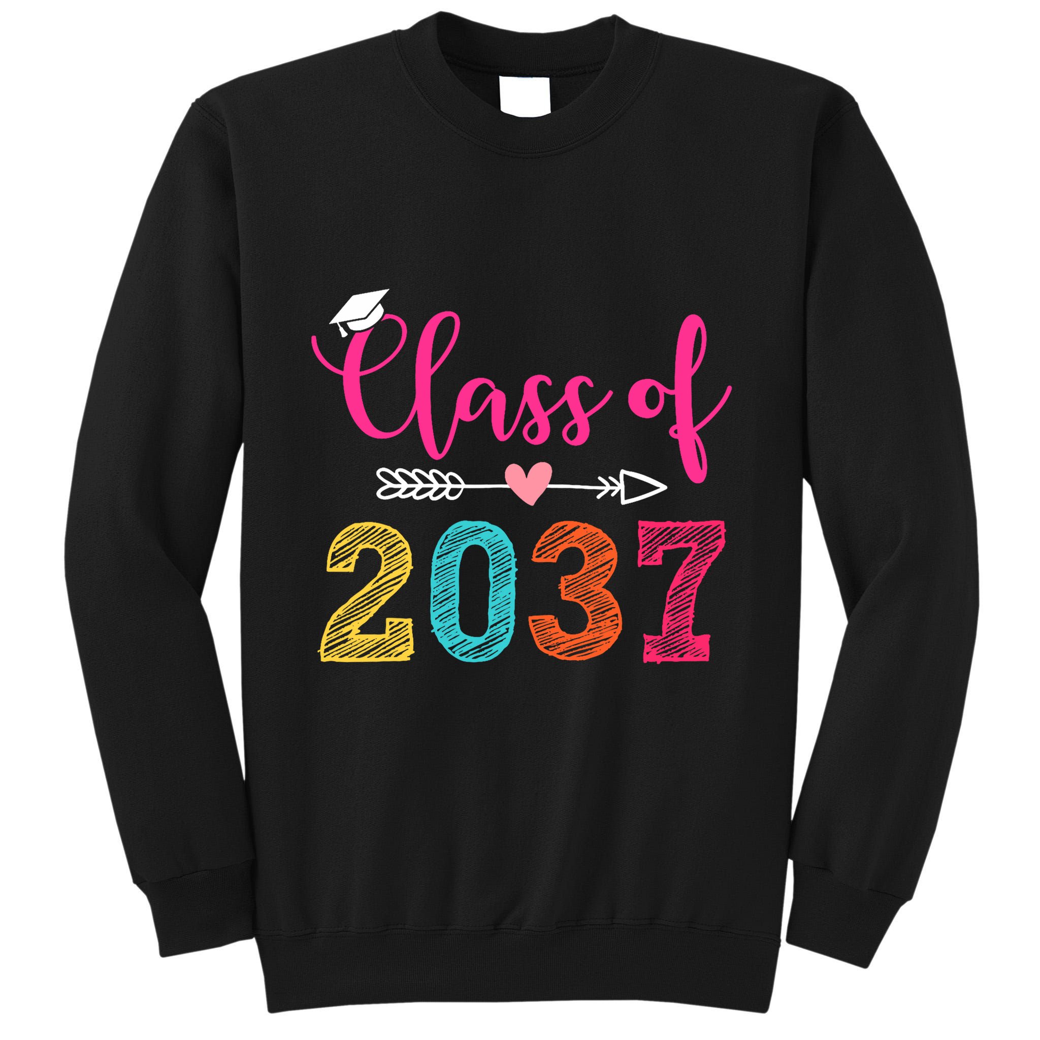 Class Of 2037 Pre K Grow With Me Graduation Tall Sweatshirt