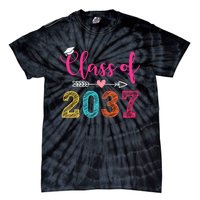 Class Of 2037 Pre K Grow With Me Graduation Tie-Dye T-Shirt